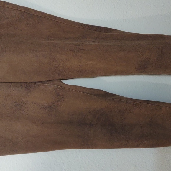 SLIGHTLY USED CHICO'S SUEDE-LOOK PANTS COLOR BROWN SIZE 12R-2R - Picture 4 of 12
